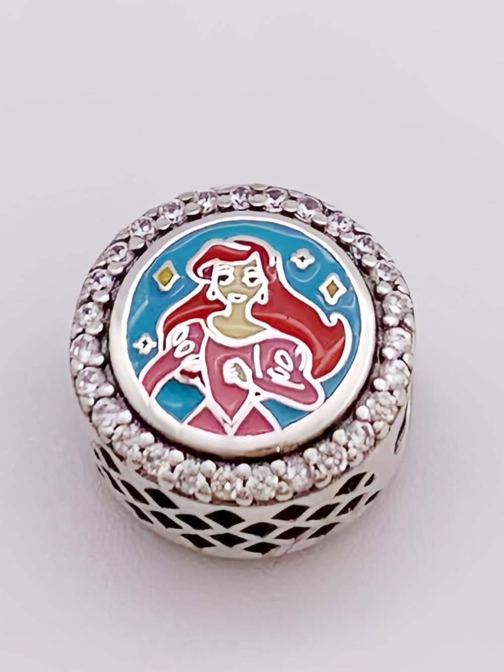 Disney Parks Pandora RunDisney Ariel Princess Marathon 5K Charm Button 2024